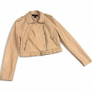 Pink Vegan Leather Jacket